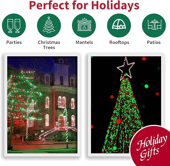 Christmas String Lights, 20ft Waterproof Twinkle Lights