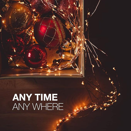 2-Pack 5ft Christmas LED String Lights, Waterproof Timer Lights