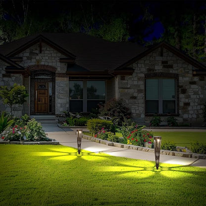 JJX Solar Pathway Lights, 6 Pack Outdoor Walkway Solar Lights for Yard Outside, Warm Light LED Landscape Light Waterproof IP65 Auto On/Off for Lawn Sidewalk