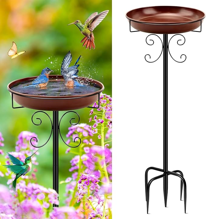 Classic Bird Bath & Feeder, Outdoor Metal
