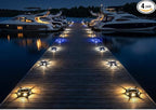 4-Pack White Solar Deck Lights, Outdoor LED