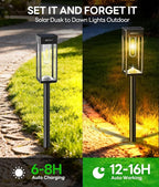 6-Pack Warm White Solar Path Lights, Outdoor Garden LED