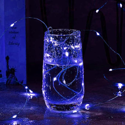 50 LED Christmas Twinkle Lights, 16ft Waterproof for Yard
