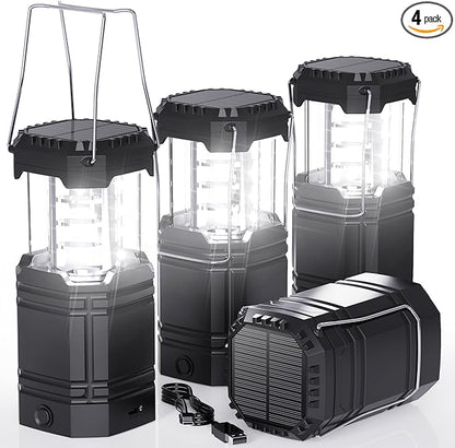 Portable Rechargeable Lantern 4-Pack, Emergency LED