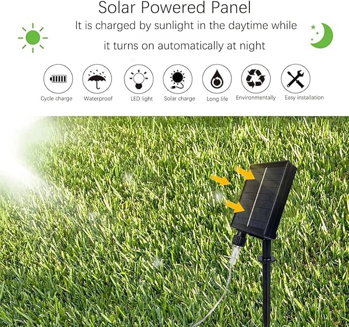 220 LED Solar Firefly Bunch Lights, 8 Flashing Modes, Fairy Copper Wire Waterproof String Light, Decorative Vine Solar Watering Can Light, Outdoor Garden Christmas Decor Lights (Warm White)