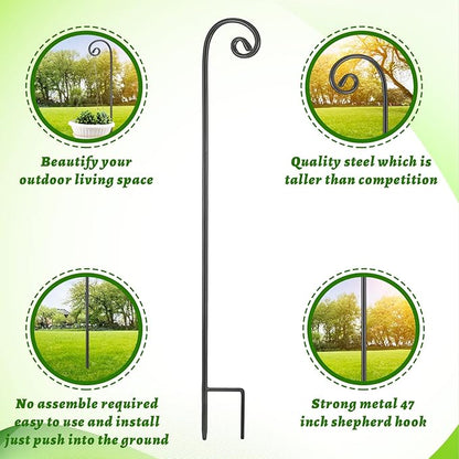 Heavy-Duty Shepherd's Hooks 24-Pack, 48" Garden