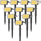 Solar Landscape Spotlights 10-Pack, LED