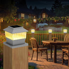 Solar Post Cap Lights 4-Pack, Waterproof LED