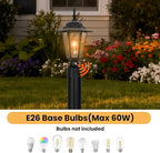 Black Solar Deck Post Lights, Outdoor LED Caps