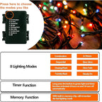 4-Pack 400 LED Christmas Twinkle Lights, 160ft Waterproof for Backyard