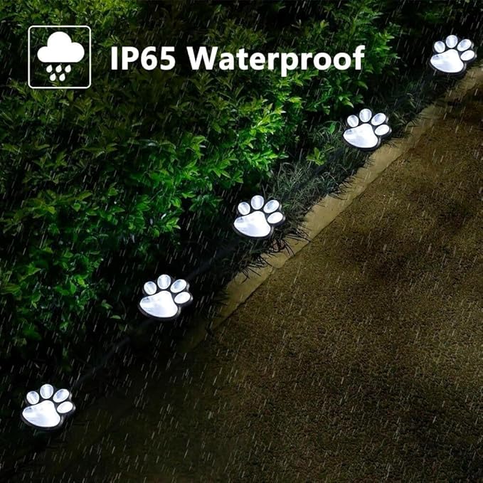 4-Pack Cool White Solar Path Lights, Outdoor Garden LED