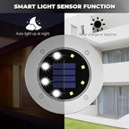 Solar Flat Disk Lights 16-Pack, Waterproof Driveway