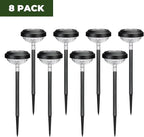 Cool White Solar Pathway Lights 8-Pack, Garden LED