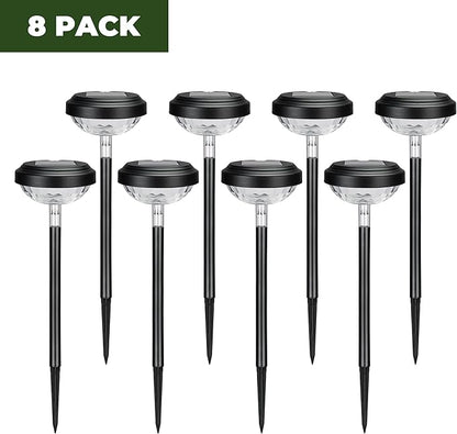 Kingsyard 8 Pack Solar Pathway Lights Outdoor Waterproof IP67, Bright Color Changing & Warm White LED Solar Lights for Outside Garden Yard Landscape Path Christmas Walkway Decor