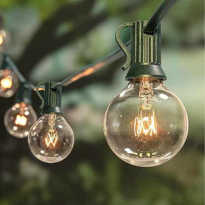 25Ft Outdoor Christmas String Lights, G40 Warm White Christmas Decorations Lights with 27 Incandescent Globe Bulbs, Vintage Christmas Lights for Xmas Tree Party Backyard Wedding Garden Holiday Patio