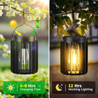 Solar Courtyard Lanterns 4-Pack, Patio Hanging LED Decor