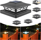 Black Solar Fence Post Caps, Deck LED