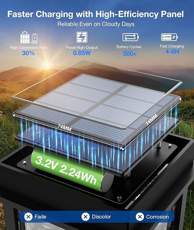 XMCOSY+ Solar Pathway Lights, 50 LM Bright Solar Lights, Garden Outdoor Waterproof Light IP65, 2-in-1 Landscape Lighting, Outdoor Light for Yard, Path, Walkway, Driveway (Warm & Cool)