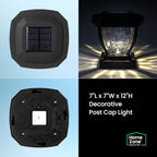 Black Solar Patio Post Lights, Outdoor LED Caps