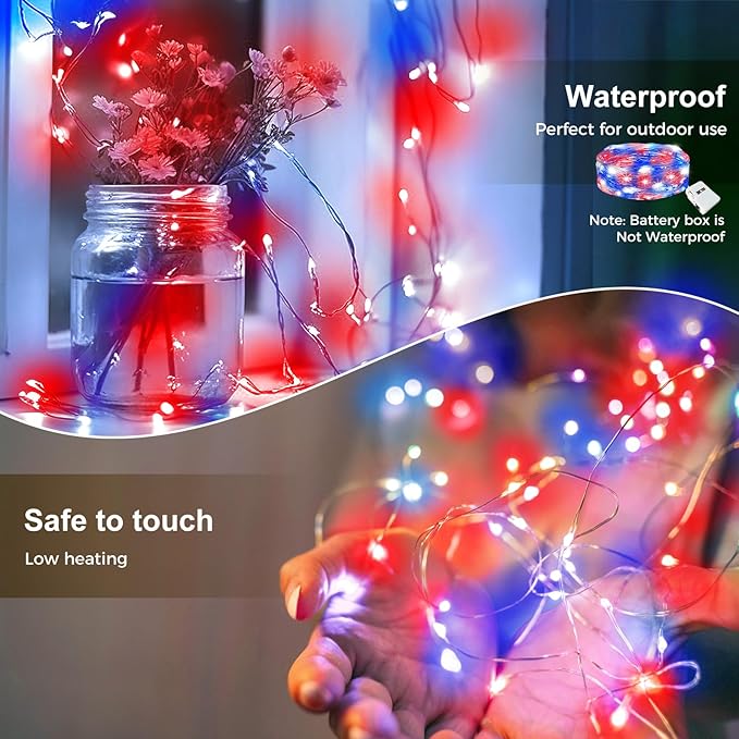 30-Pack LED Patio String Lights, Waterproof Outdoor