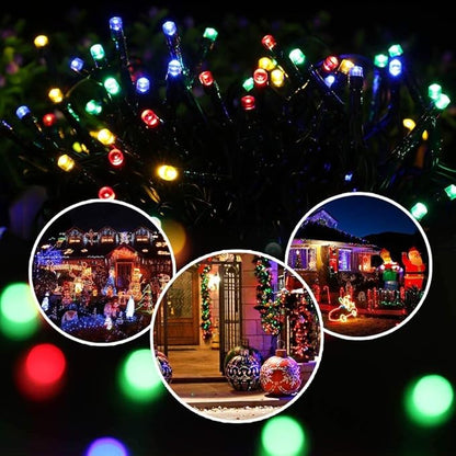 Joomer Battery Christmas Lights, 33ft 100LED Fairy Lights Battery Operated Timer 8 Modes Waterproof for Outdoor Home Garden Party Holiday Christmas Trees Decoration (Multicolor)