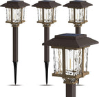 Warm White Solar Pathway Lights 4-Pack, Driveway LED