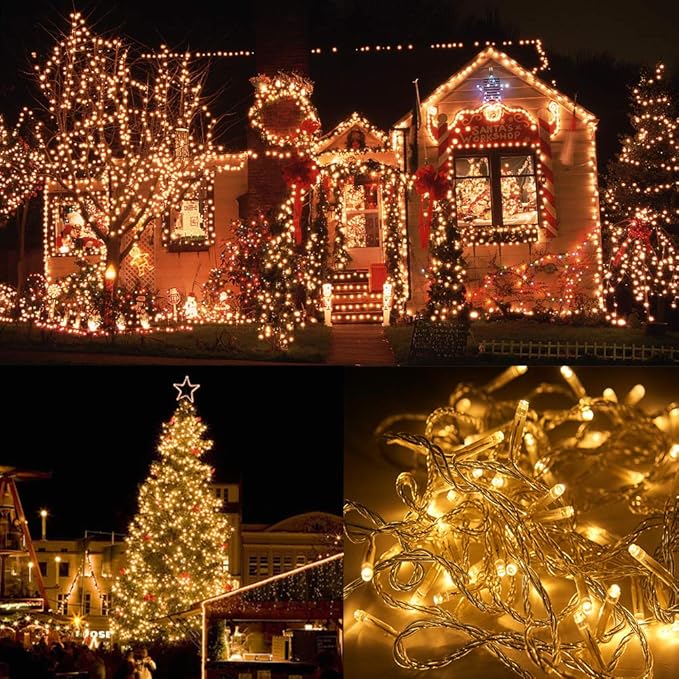 5ft Christmas LED String Lights, Waterproof Timer Lights