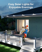 Sleek Solar Patio Lights 8-Pack, LED
