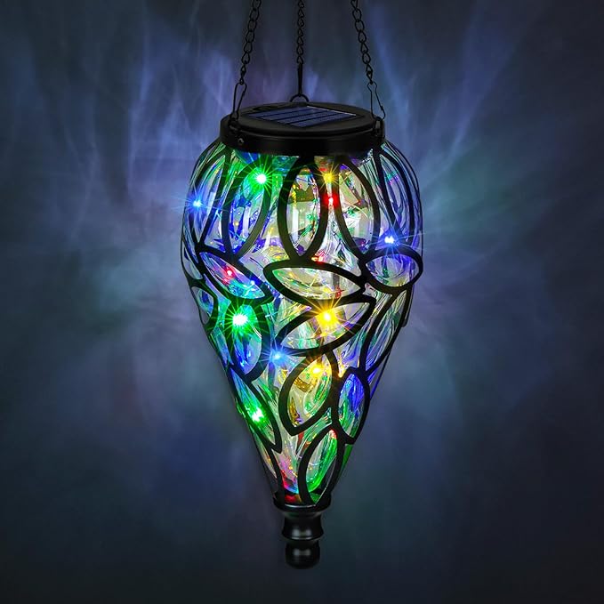 Backyard Solar Lantern Set, Rustic Patio Lighting