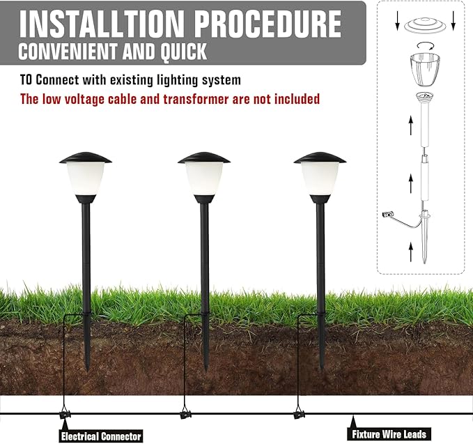 Solar Walkway Path Lights 6-Pack, IP65 Waterproof