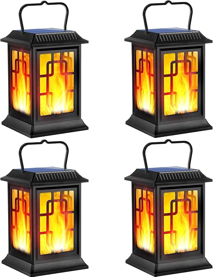 Garden Solar Hanging Lanterns 4-Pack, Decorative Outdoor Decor