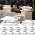 12-Pack Warm White Patio Post Cap Lights, Solar LED