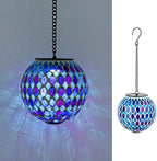 Classic Mosaic Solar Lanterns for Patio, Waterproof LED