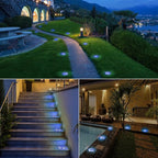 16-Pack Blue In-Ground Solar Lights, Flat LED Landscape