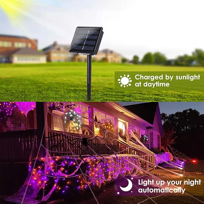 2-Pack Halloween String Lights, 80ft 200 LED Timer