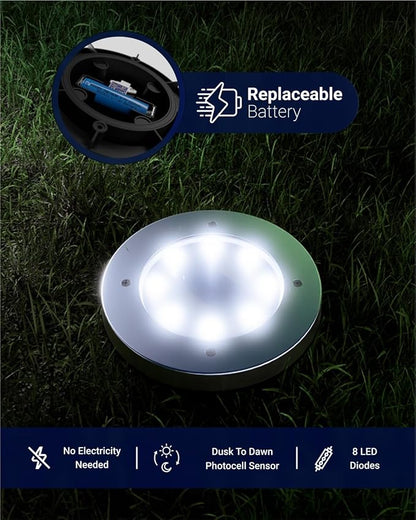 Sunco 12 Pack Solar Lights Outdoor Garden LED, Waterproof Landscape Pathway Light Fixture, Dusk to Dawn, Yard Patio Ground Lights, Deck, Cross Spike Stake, 7000K Diamond White