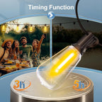 Outdoor String Lights, 200ft Waterproof ST38 Shatterproof Bulb Patio Lights, Remote Control, Backyard & Gazebo Hanging Lights