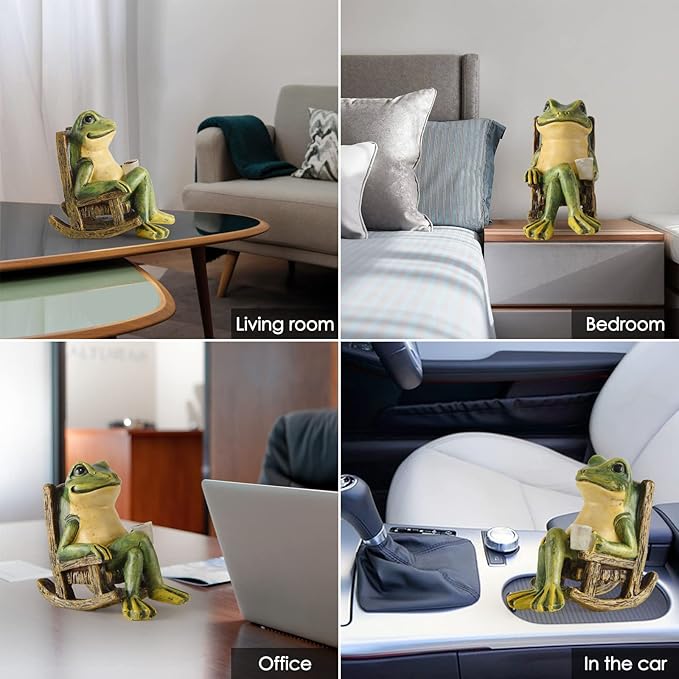 3.89" Solar Frog Garden Statue Light, Outdoor Decor