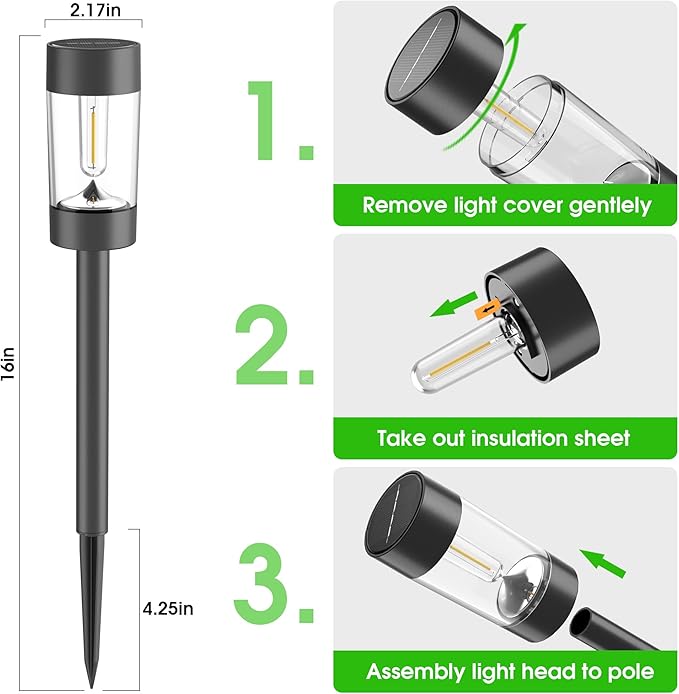 Solar Walkway Path Lights 12-Pack, Waterproof