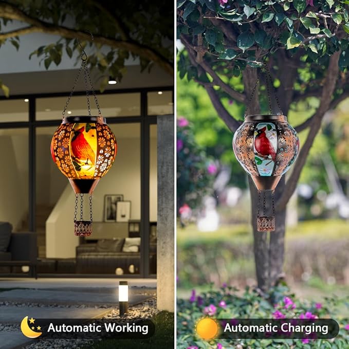 Cardinal Solar Lantern Set, Classic Garden Lighting