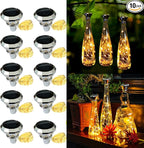 Wine Bottle Cork Fairy Lights 10-Pack, Solar LED