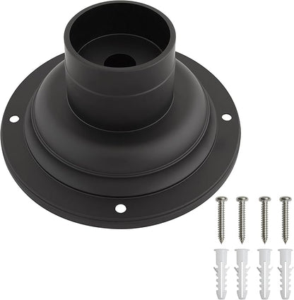 Design House 588897-BLK Standard 3-Inch Fitter Outdoor Pier Base Round Accessory Mount for Deck Porch Patio, Matte Black, 1 Count (Pack of 1)