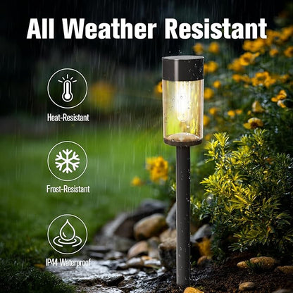 8 Pack Solar Pathway Lights Outdoor Waterproof, High Brightness LED Solar Garden Lights for Patio, Yard, Lawn, Landscape, Driveway, Walkway, Auto On/Off, 3000K
