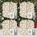 Christmas Backyard String Lights 4-Pack, 33ft Waterproof