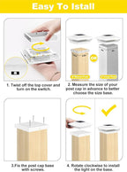Cool White Solar Fence Post Caps 18-Pack, Deck LED