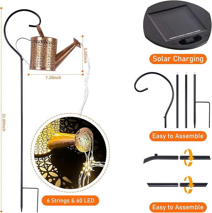 Flower Solar Lanterns, Waterproof LED Patio Lights
