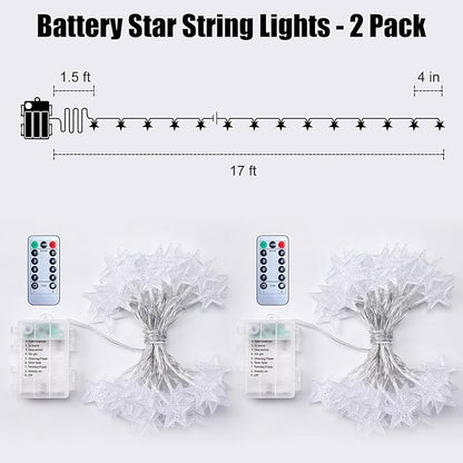 17ft White String Lights for Yard, Waterproof LED