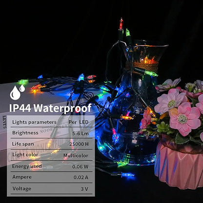 Christmas String Lights, 50 LED Waterproof Twinkle Lights