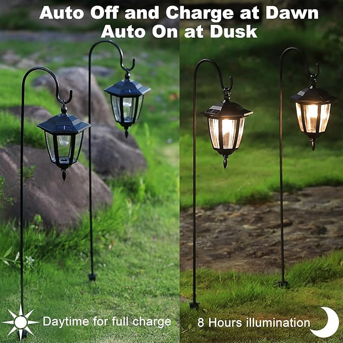 2-Pack Solar Pathway Lights, Waterproof LED Walkway Lights