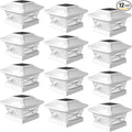 12-Pack Solar Post Cap Lights, White Waterproof